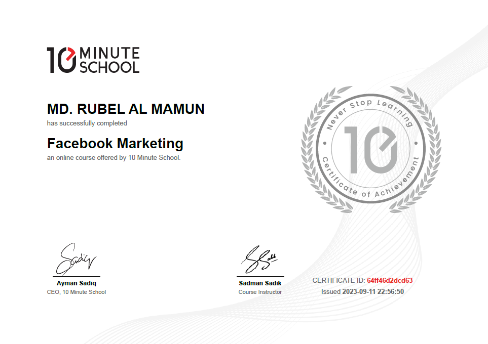 Facebook Marketing Certificate